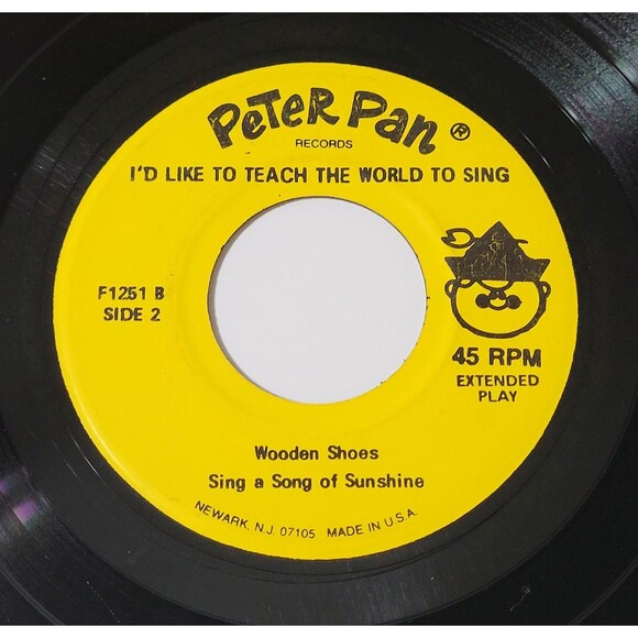 Peter Pan Players I'd Like To Teach The World To Sing EP 45 RPM Children's VG - Picture 2 of 2
